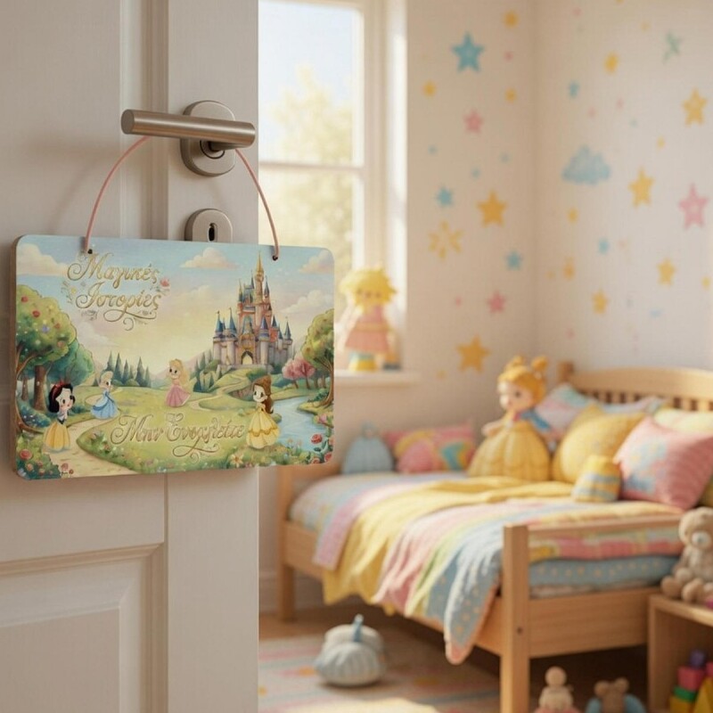 Πασχαλινή Λαμπάδα Princesses με Ξύλινη Πινακίδα Πόρτας - Image 2