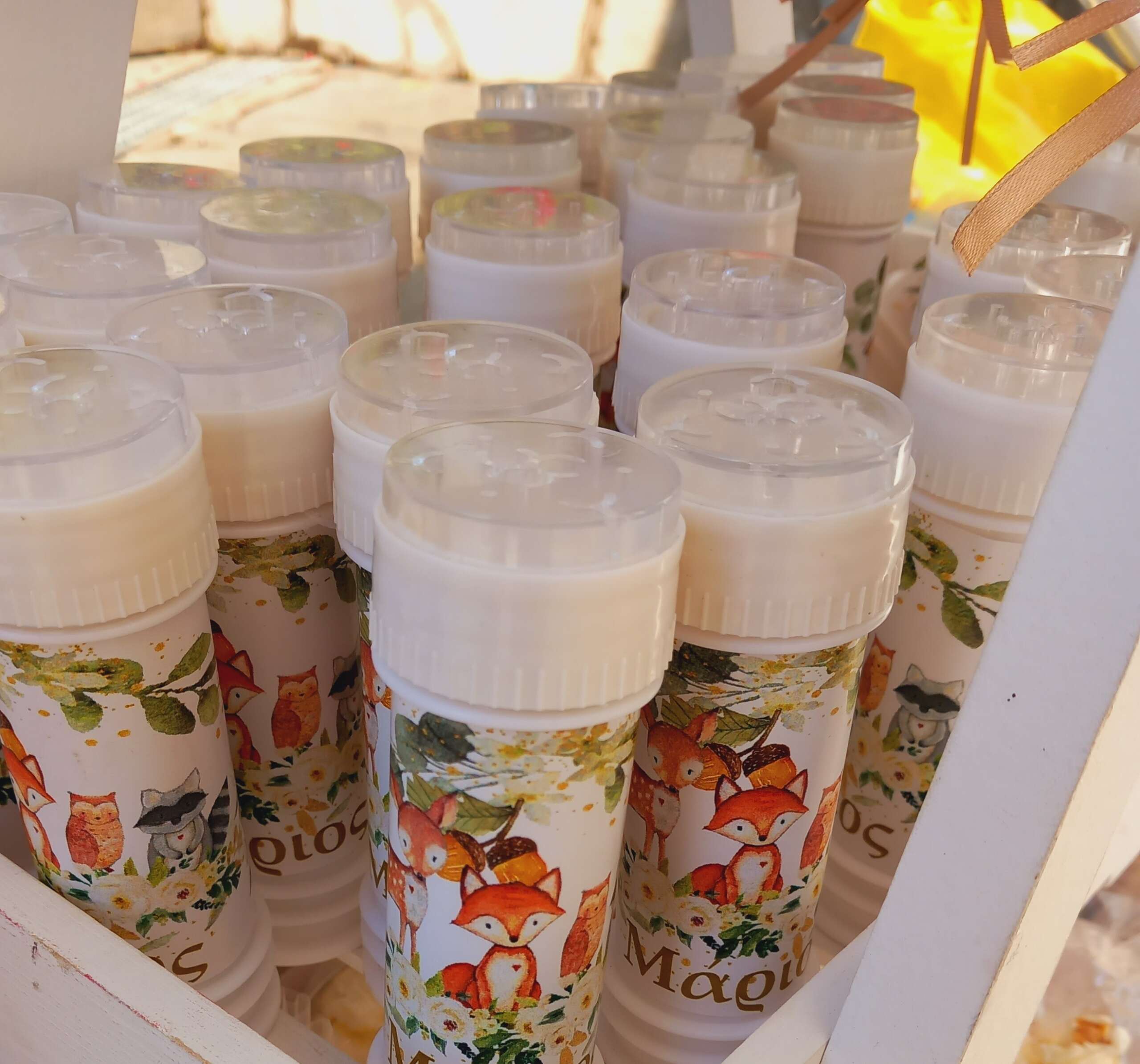 Μπομπονιέρα Βάπτισης Σαπουνόφουσκες “Woodland Fox”