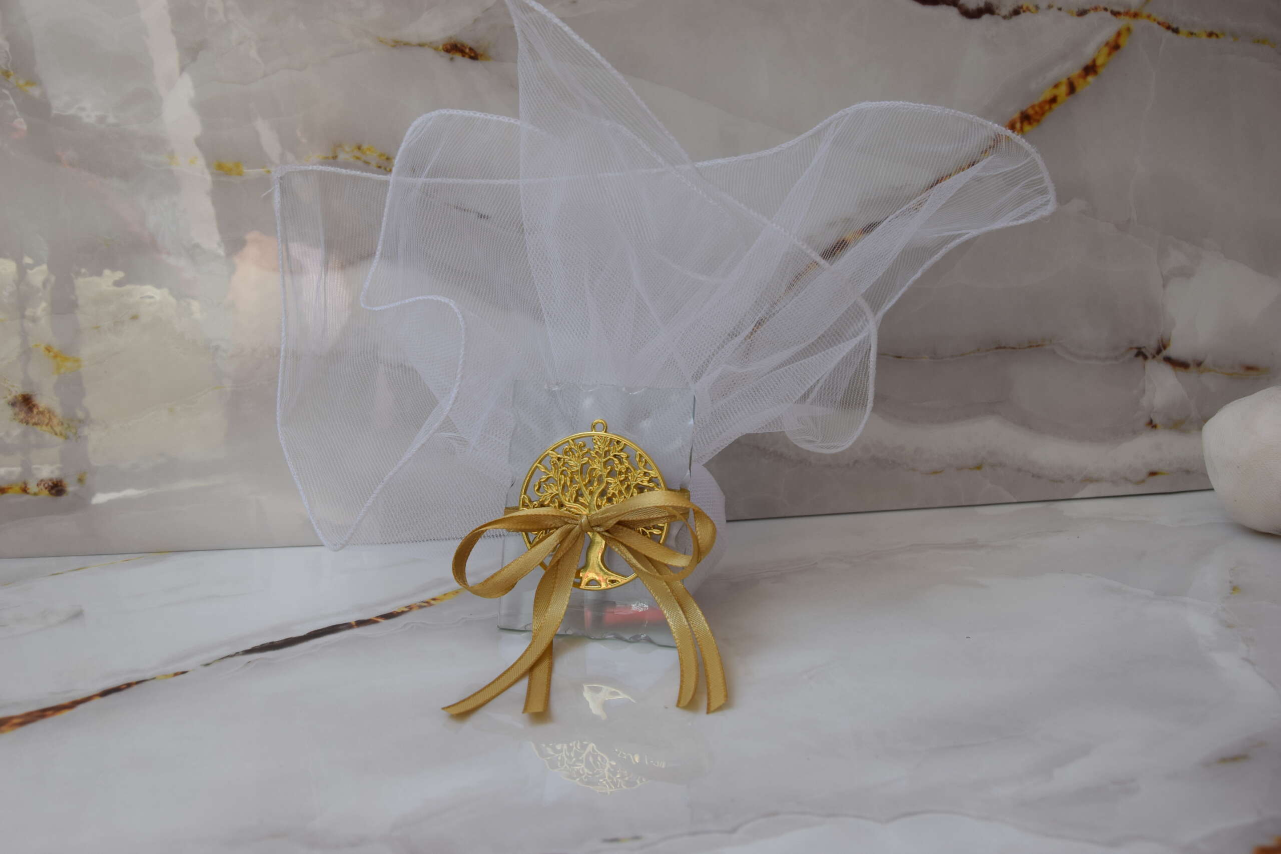 Μπομπονιέρα Γάμου Γυάλινη Κορνίζα με Δέντρο Ζωής