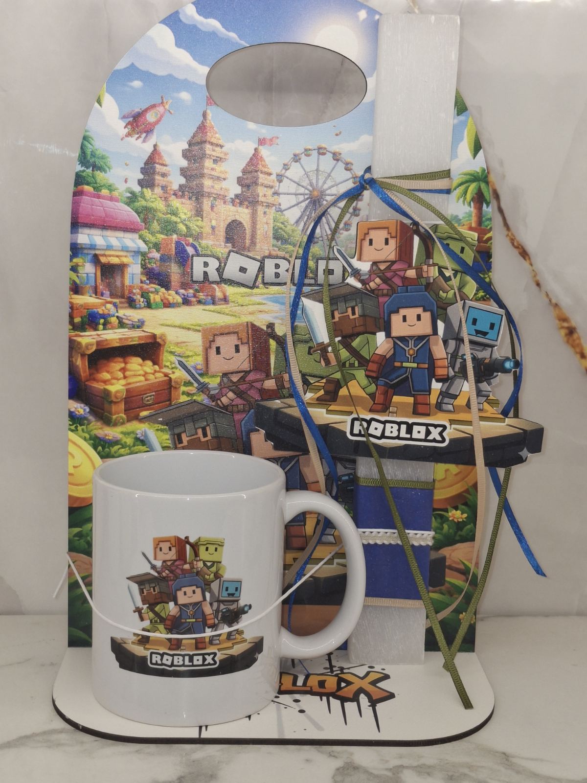 Λαμπάδα Roblox Σετ με Κούπα & Ξύλινη Βάση - Image 2