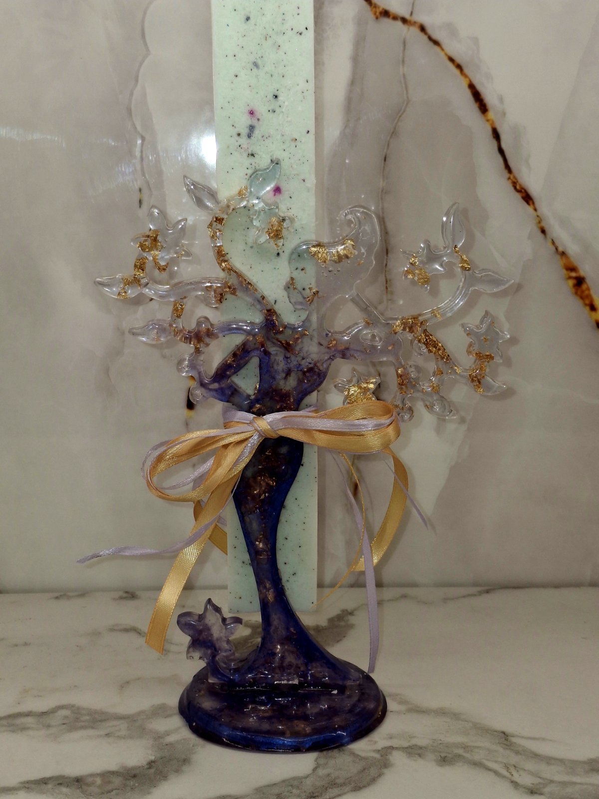 Πασχαλινό Σετ – Λαμπάδα & Οργανωτής Κοσμημάτων από Υγρό Γυαλί “Κοπέλα” - Image 2